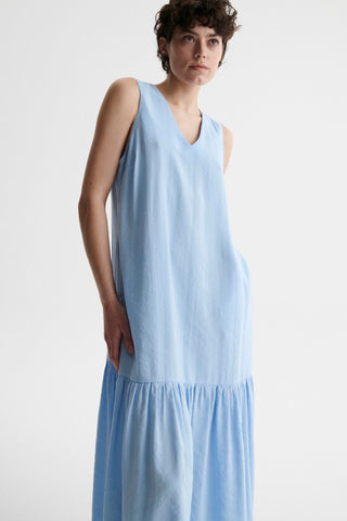 Maxi sukienka z modalu na lato Jenna niebieska - ECHO 2